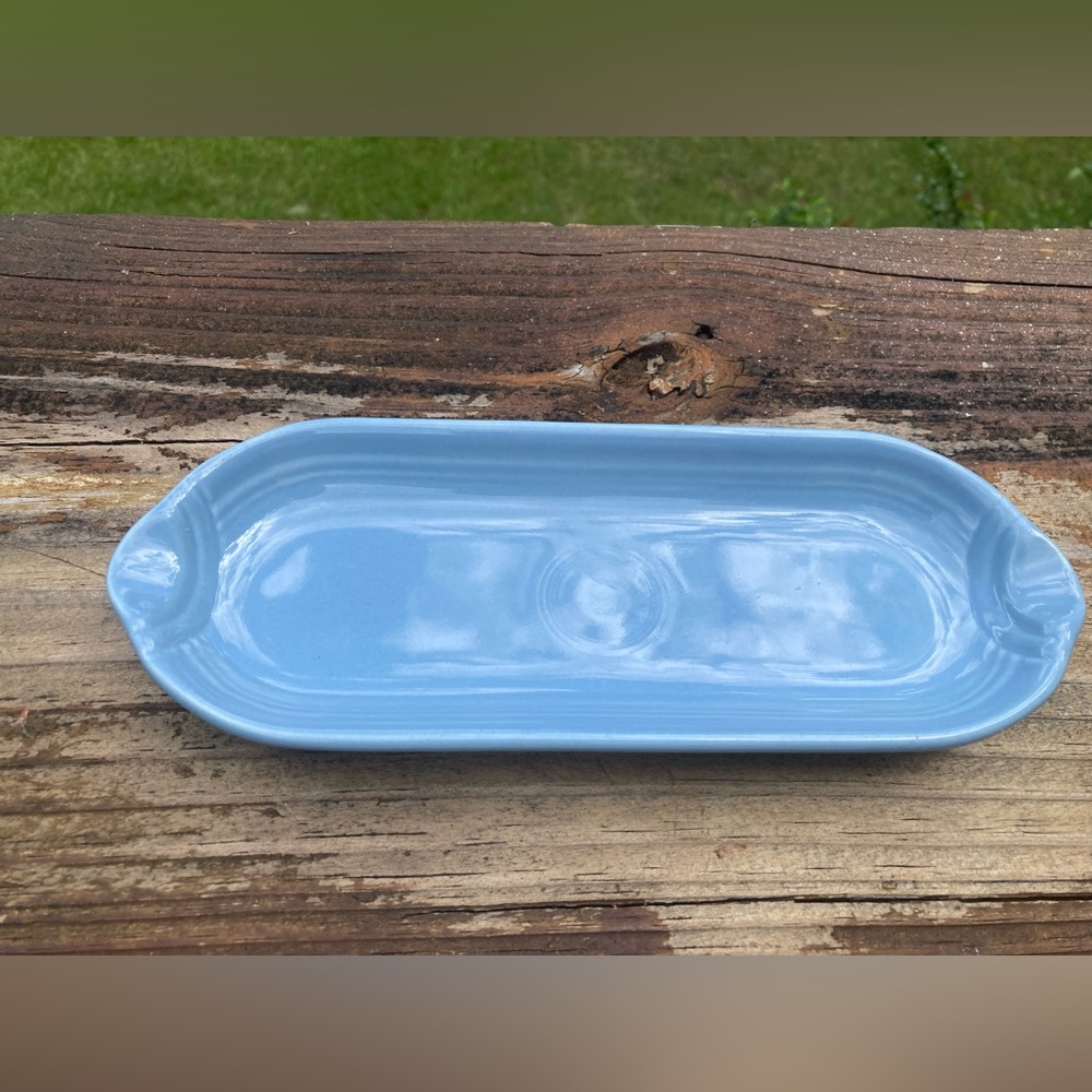 Fiestaware vintage periwinkle blue - retired color: relish dish